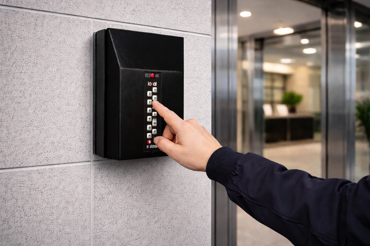 Tradesman with key safe access checking for code